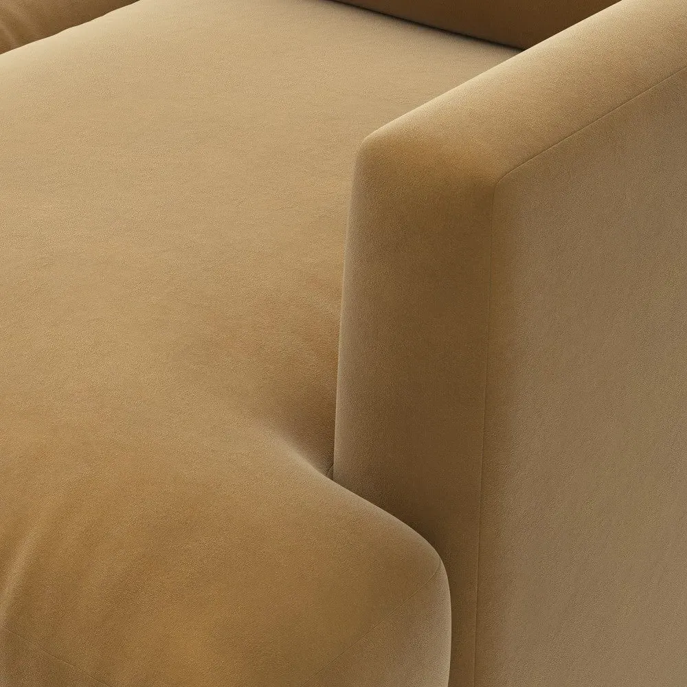 3-Seater Sofa - Mustard, Matt Velvet