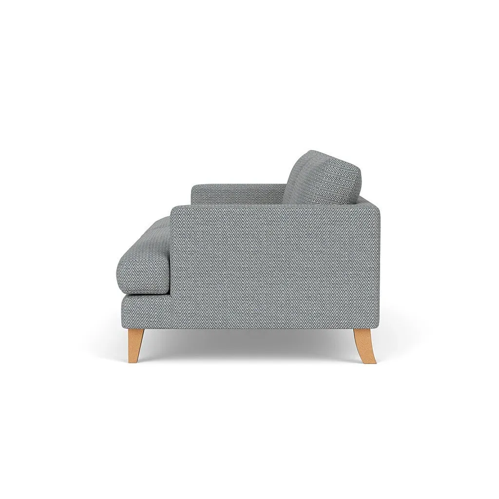 3-Seater Sofa - Navy, Herringbone Weave