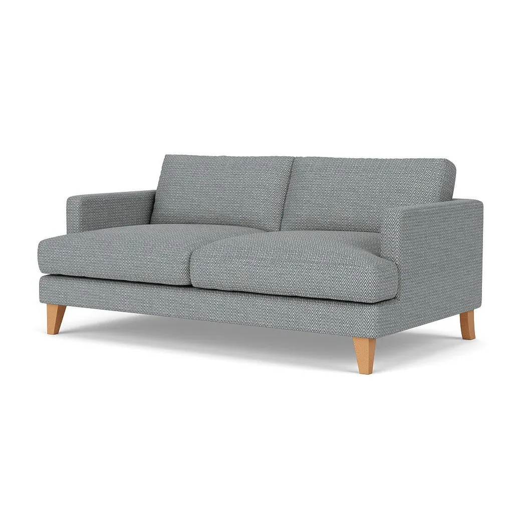 3-Seater Sofa - Navy, Herringbone Weave