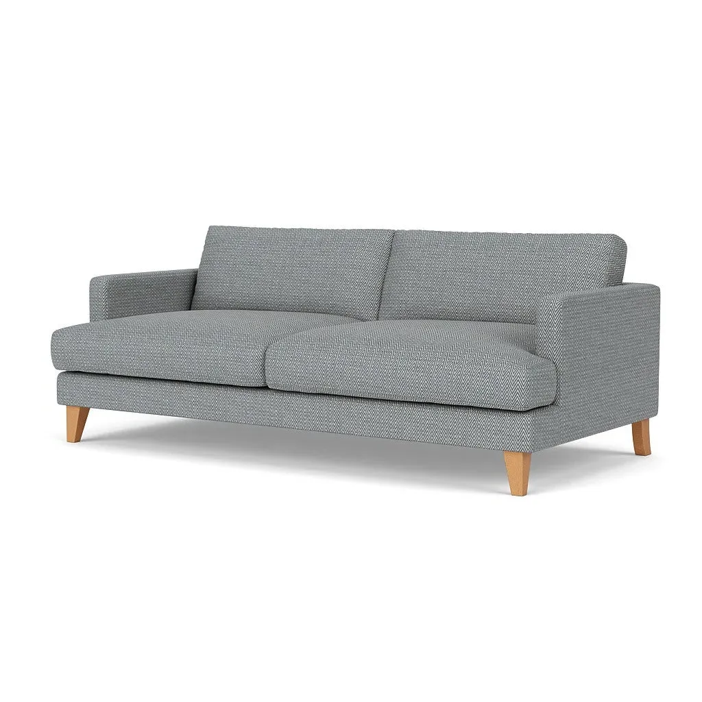 4-Seater Sofa - Navy, Herringbone Weave