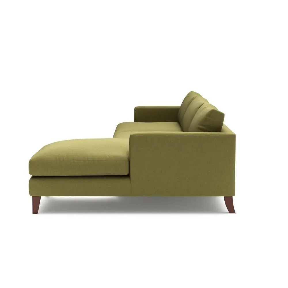 Extra Large Left Hand Chaise Sofa - Apple, House Linen Mix