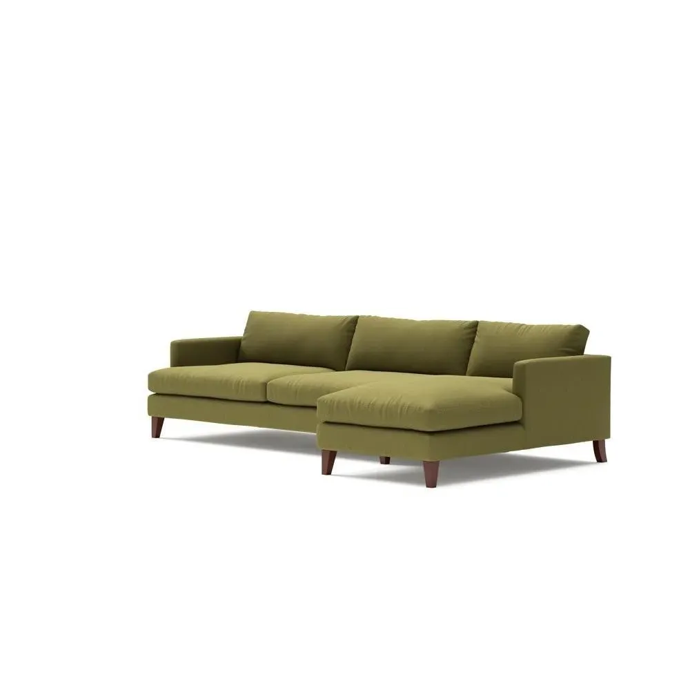 Extra Large Left Hand Chaise Sofa - Apple, House Linen Mix