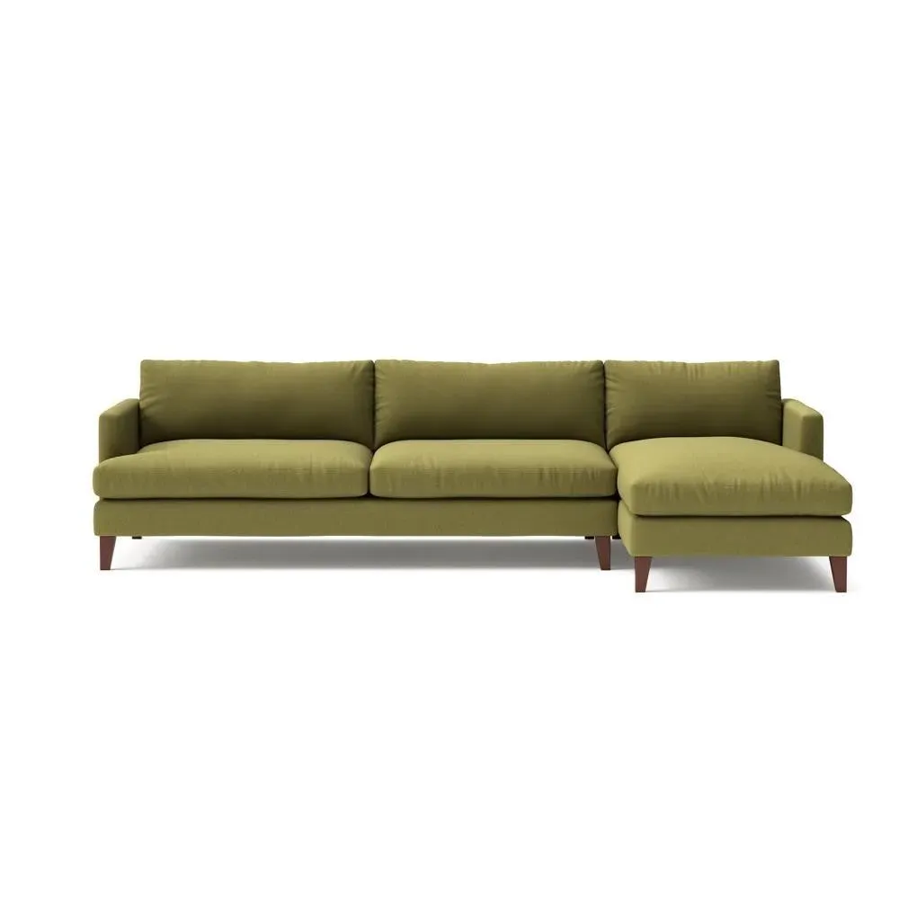 Extra Large Left Hand Chaise Sofa - Apple, House Linen Mix