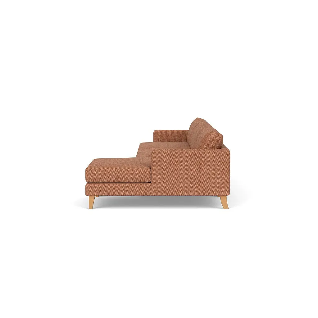Extra Large Left Hand Chaise Sofa - Brick, Herringbone Weave