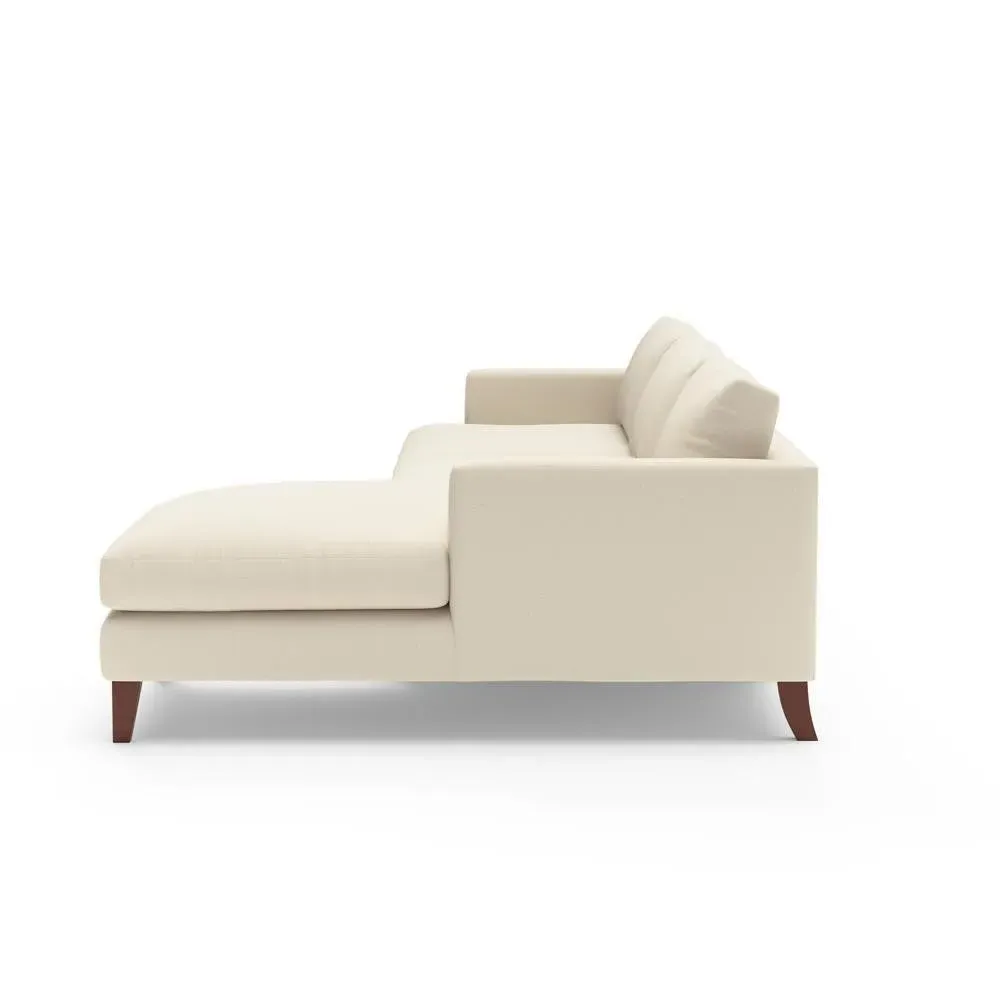 Extra Large Left Hand Chaise Sofa - Cream, House Weave