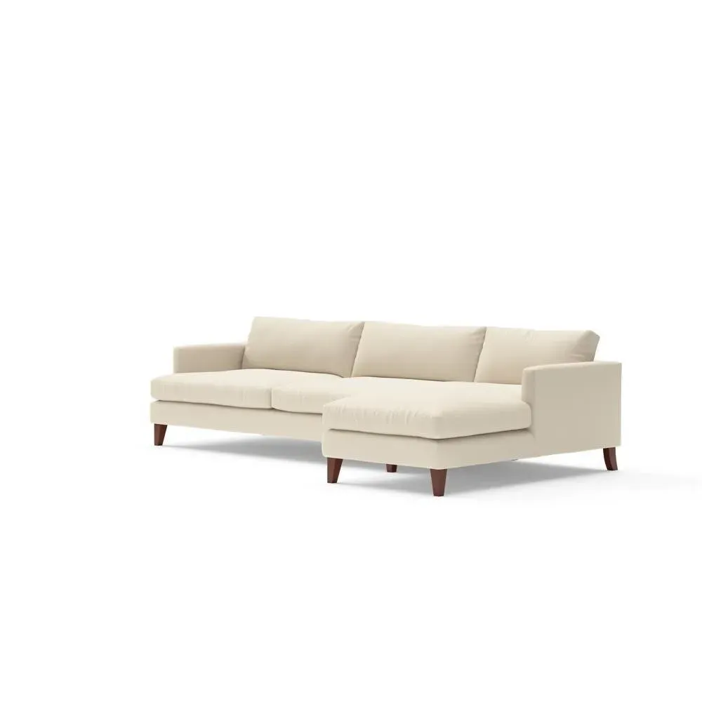 Extra Large Left Hand Chaise Sofa - Cream, House Weave