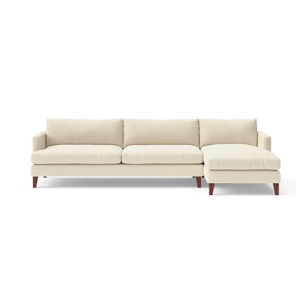 Extra Large Left Hand Chaise Sofa - Cream, House Weave