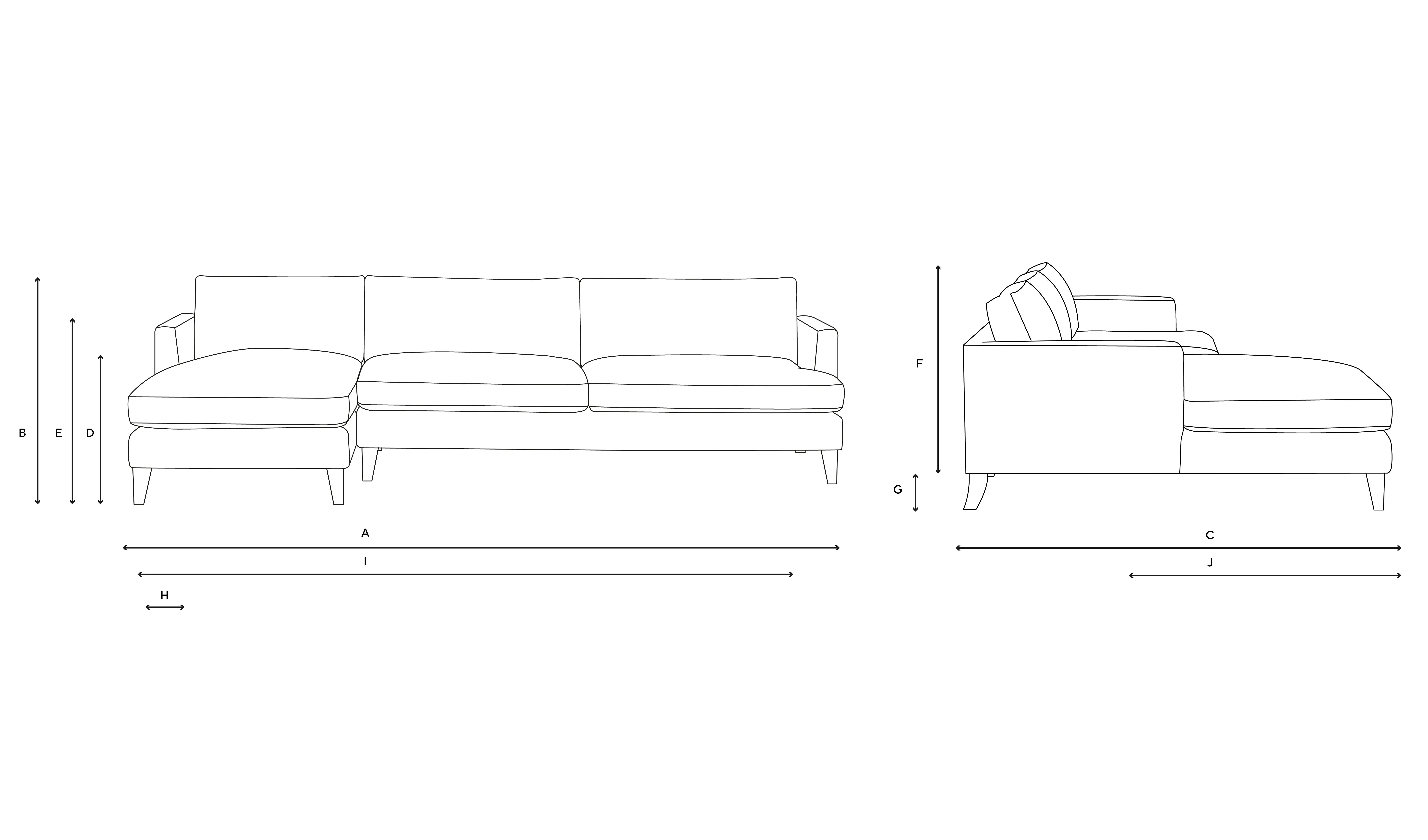 Extra Large Left Hand Chaise Sofa - Forest Green, Matt Velvet