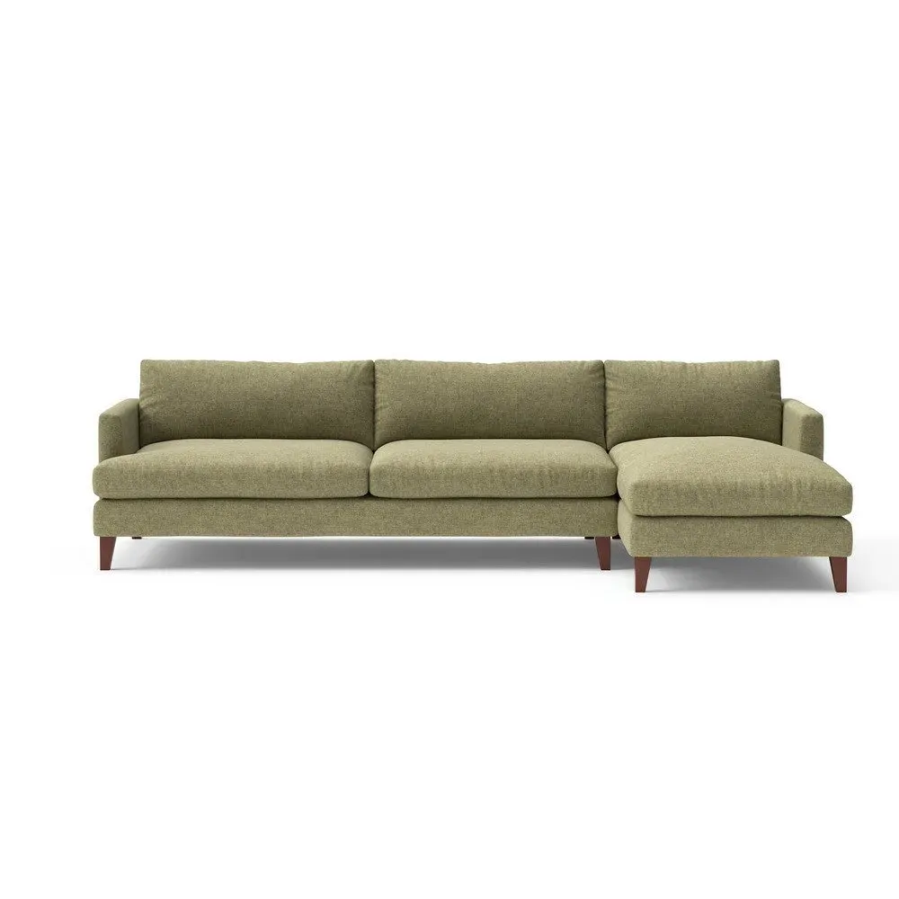 Extra Large Left Hand Chaise Sofa - Sage, Aquaclean Oxford