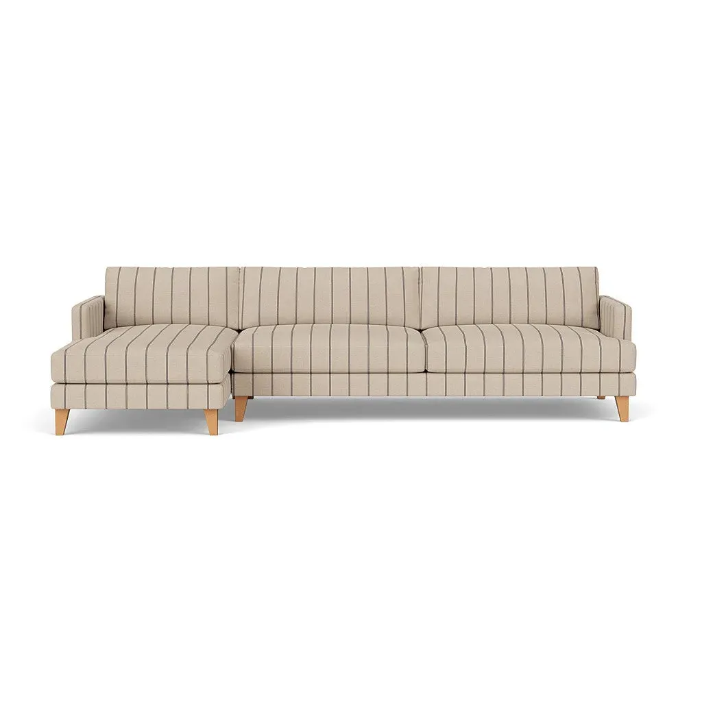 Extra Large Right Hand Chaise - Charcoal, Compton Stripe by The Cotswold Company, image 2