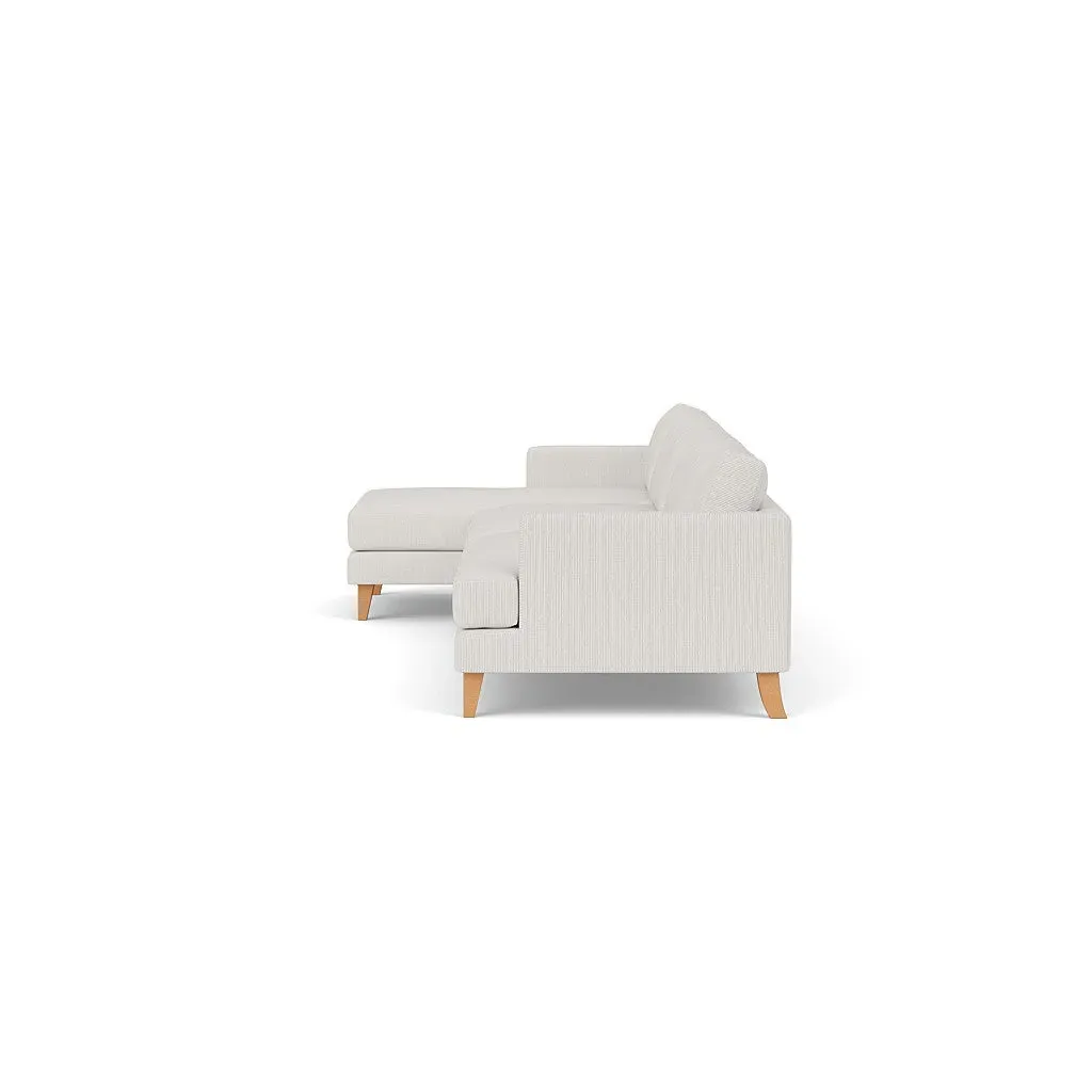 Extra Large Right Hand Chaise - Grey, Broadway Stripe by The Cotswold Company, image 3