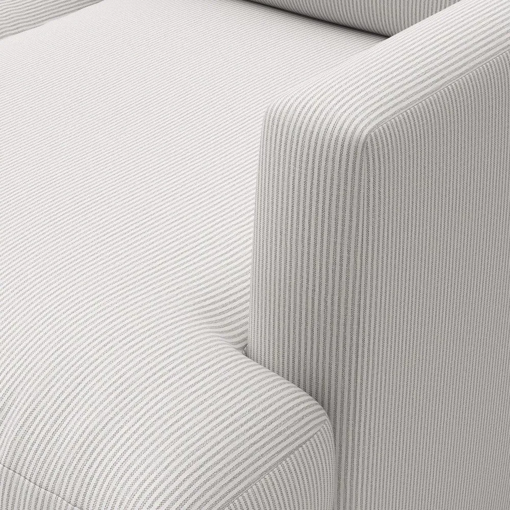Extra Large Right Hand Chaise - Grey, Broadway Stripe by The Cotswold Company, image 4