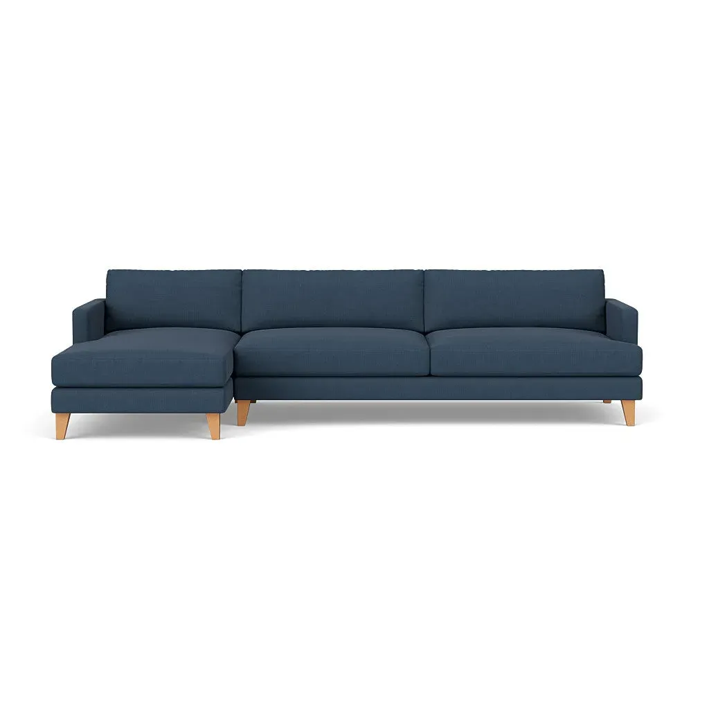 Extra Large Right Hand Chaise - Indigo, House Linen Mix by The Cotswold Company, image 2