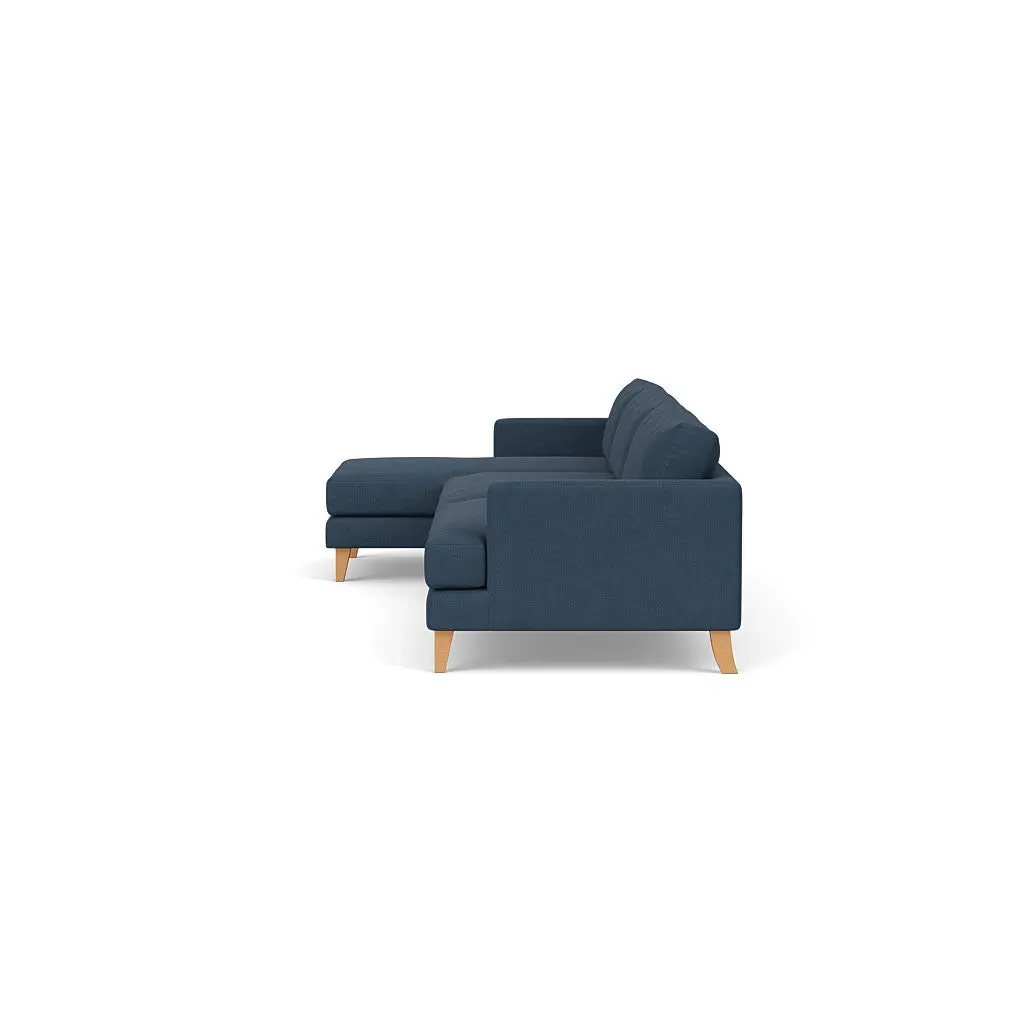 Extra Large Right Hand Chaise - Indigo, House Linen Mix by The Cotswold Company, image 3