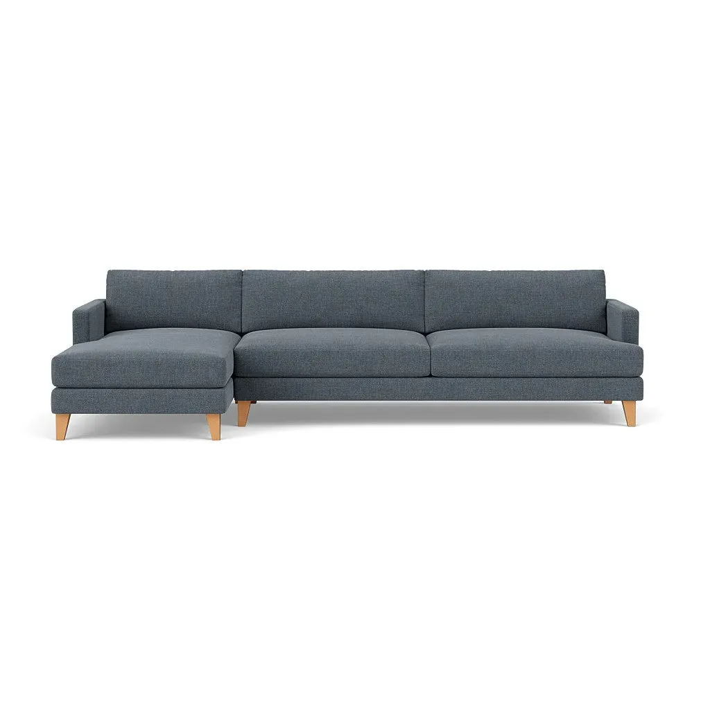 Jackson Extra Large Right Hand Chaise - Indigo, Rustic Weave by The Cotswold Company, image 2