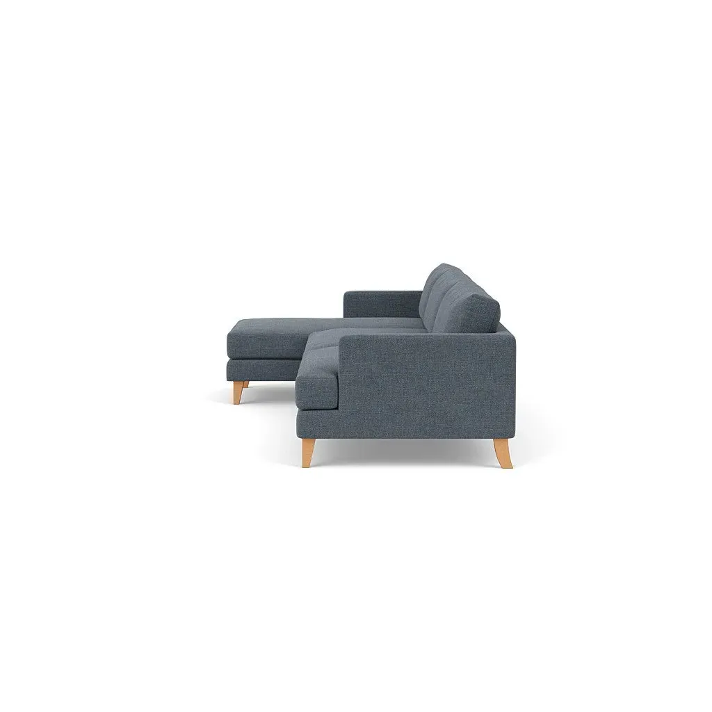 Jackson Extra Large Right Hand Chaise - Indigo, Rustic Weave by The Cotswold Company, image 3