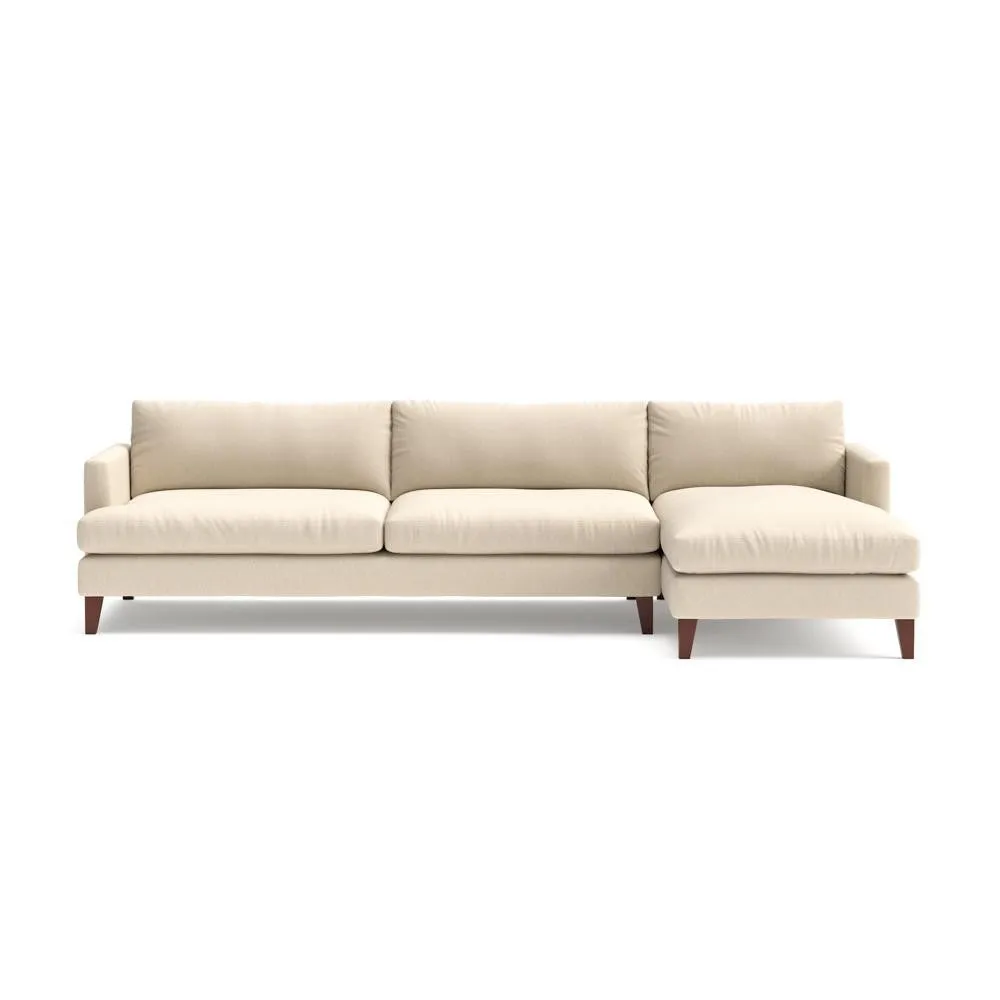 Extra Large Right Hand Chaise - Lily White, House Linen Mix