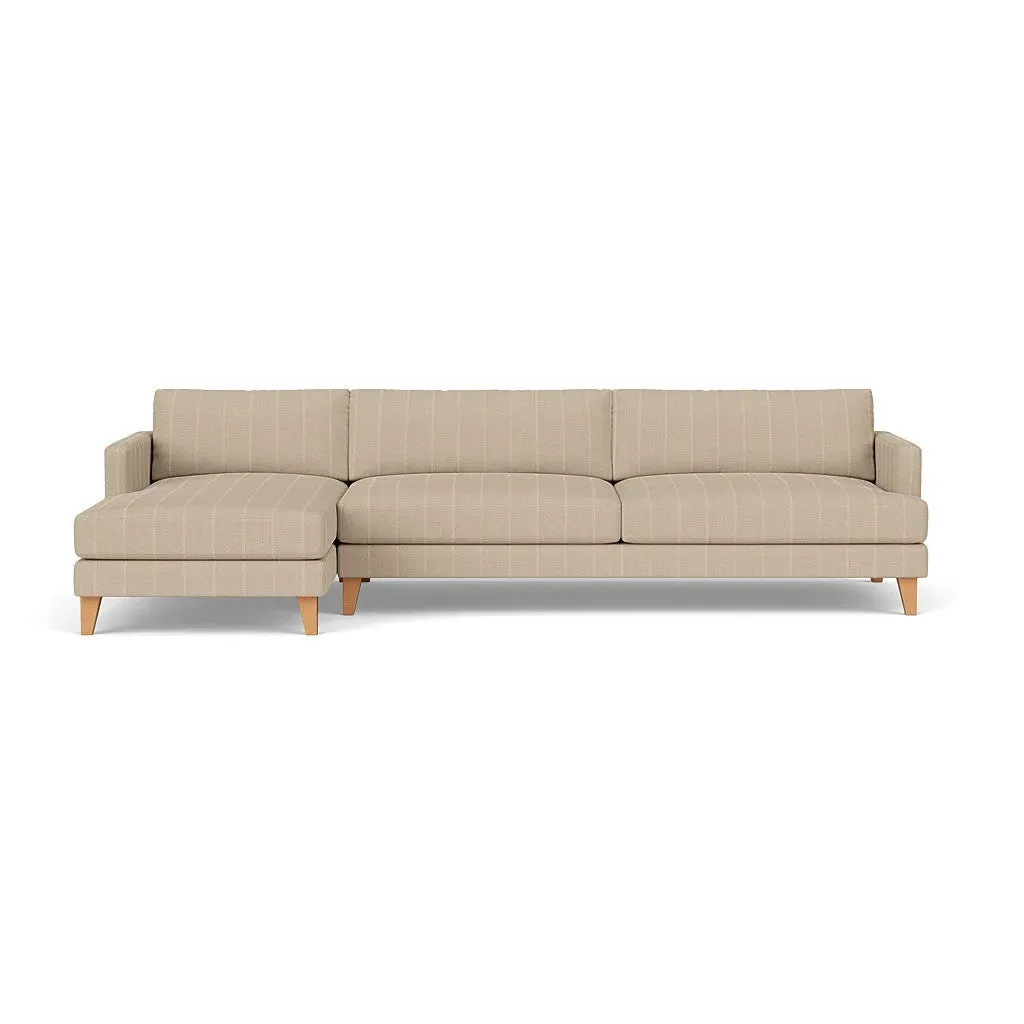 Extra Large Right Hand Chaise - Natural, Compton Stripe by The Cotswold Company, image 2