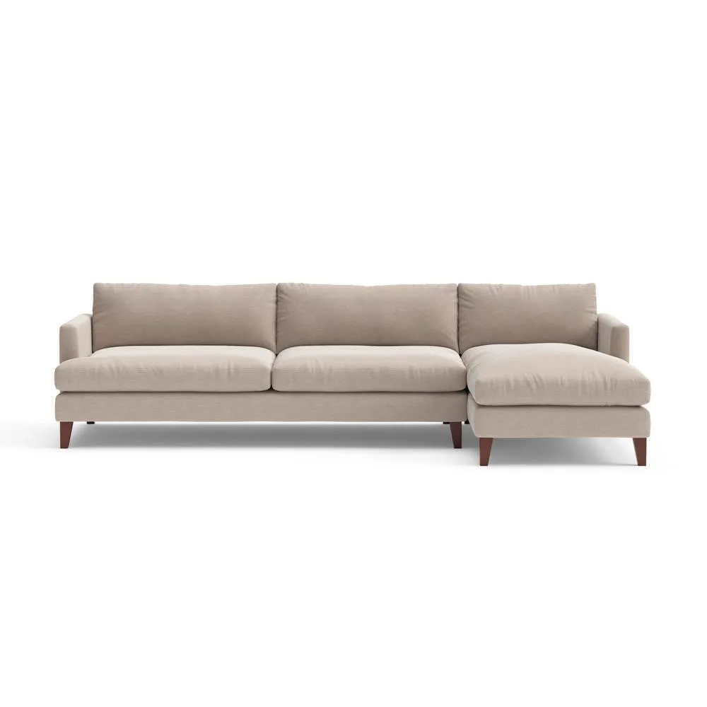 Extra Large Right Hand Chaise - Natural, Eco Chenille