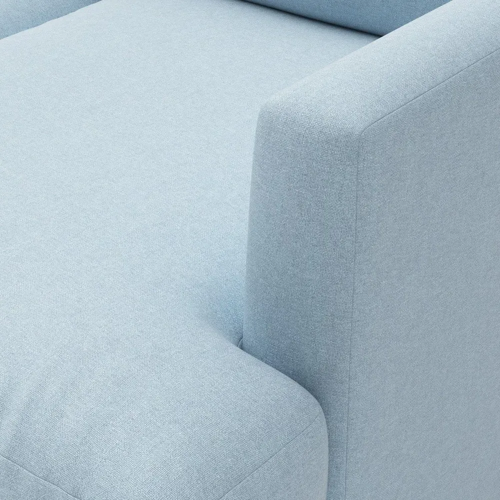 Extra Large Right Hand Chaise - Sky Blue, House Linen Mix by The Cotswold Company, image 4