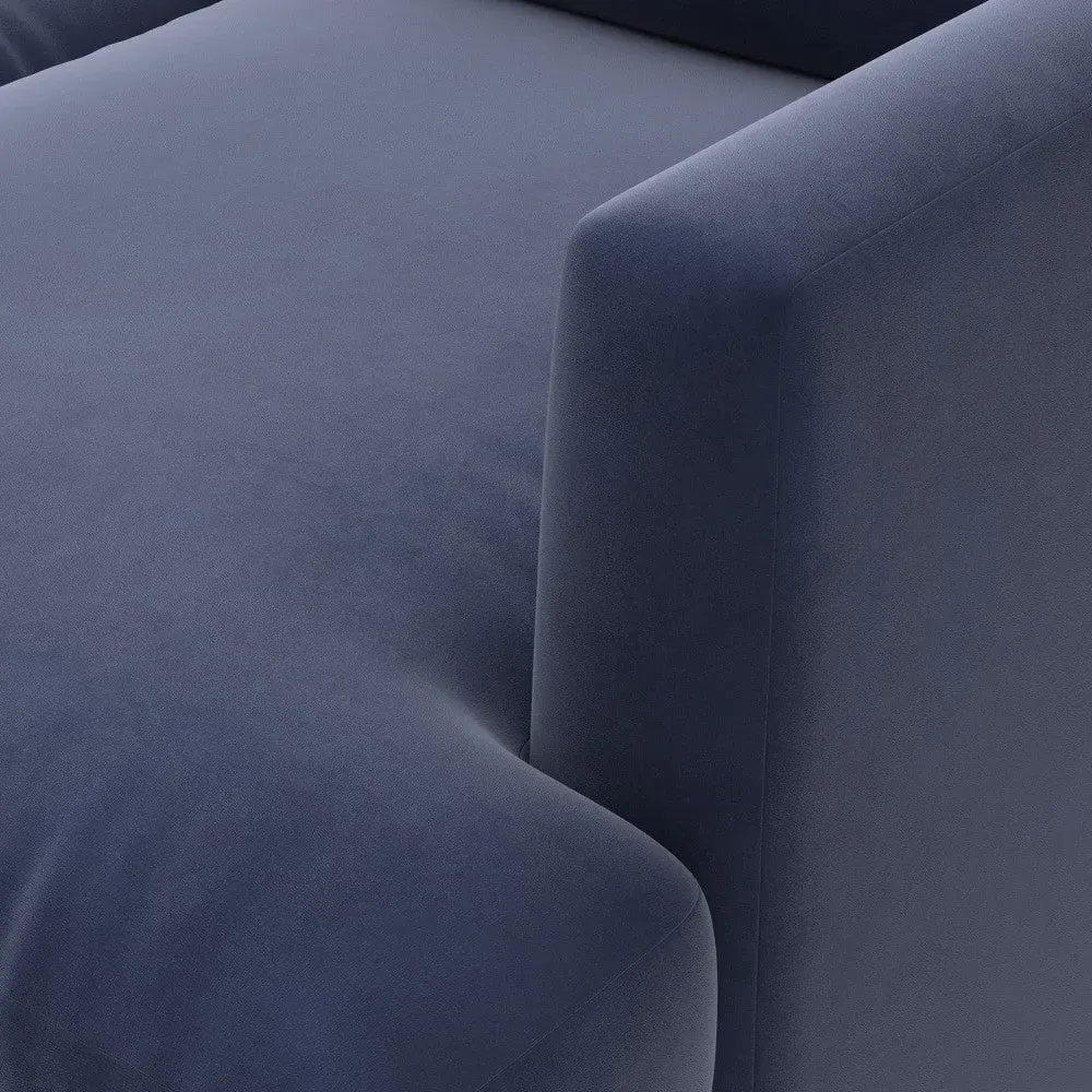 Jackson 3-Seater Sofa - Deep Blue, Matt Velvet