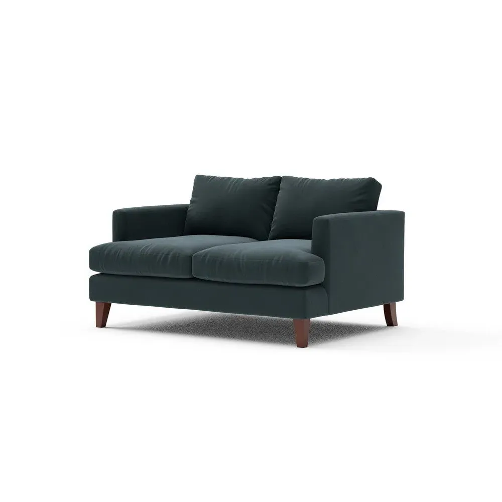 Large 2-Seater Sofa - Blue, Matt Velvet