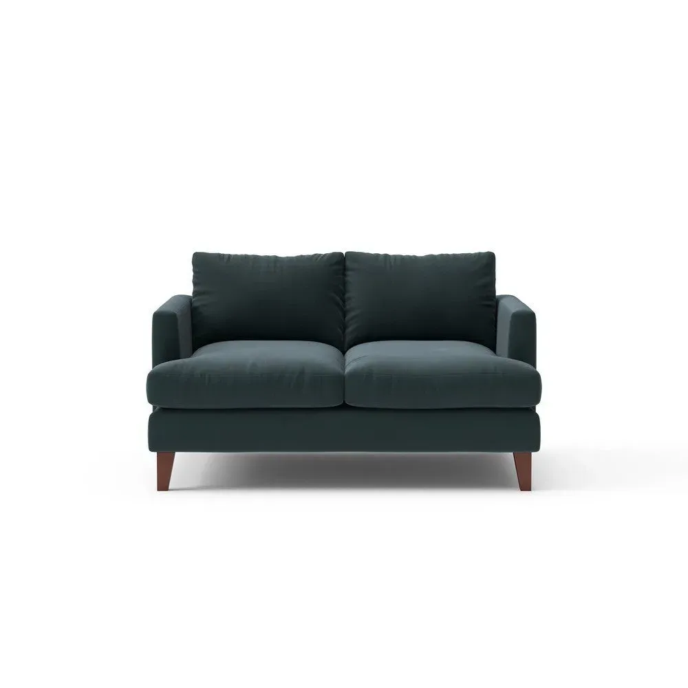 Large 2-Seater Sofa - Blue, Matt Velvet