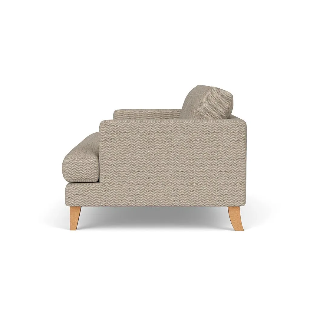 Large 2-Seater Sofa - Natural, Herringbone Weave