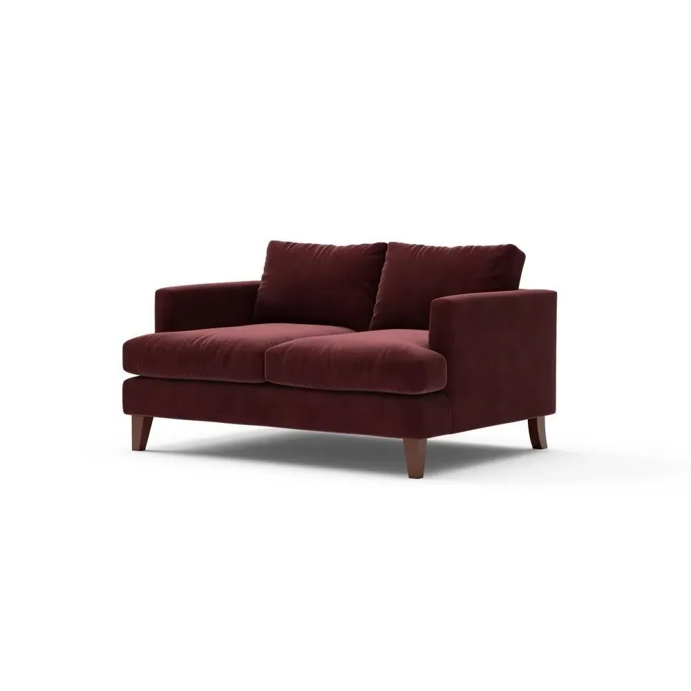 Large 2-Seater Sofa - Red, Matt Velvet