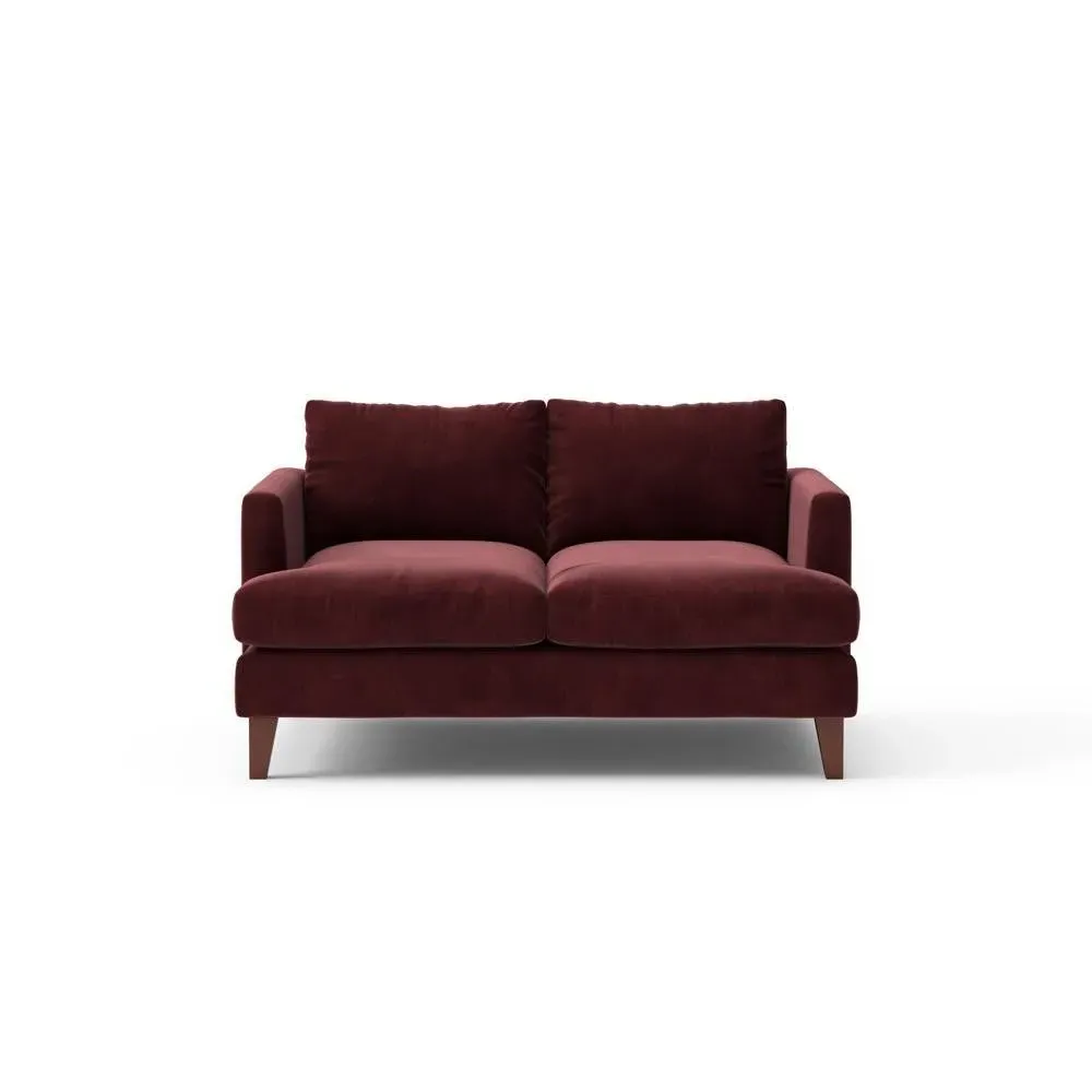 Large 2-Seater Sofa - Red, Matt Velvet