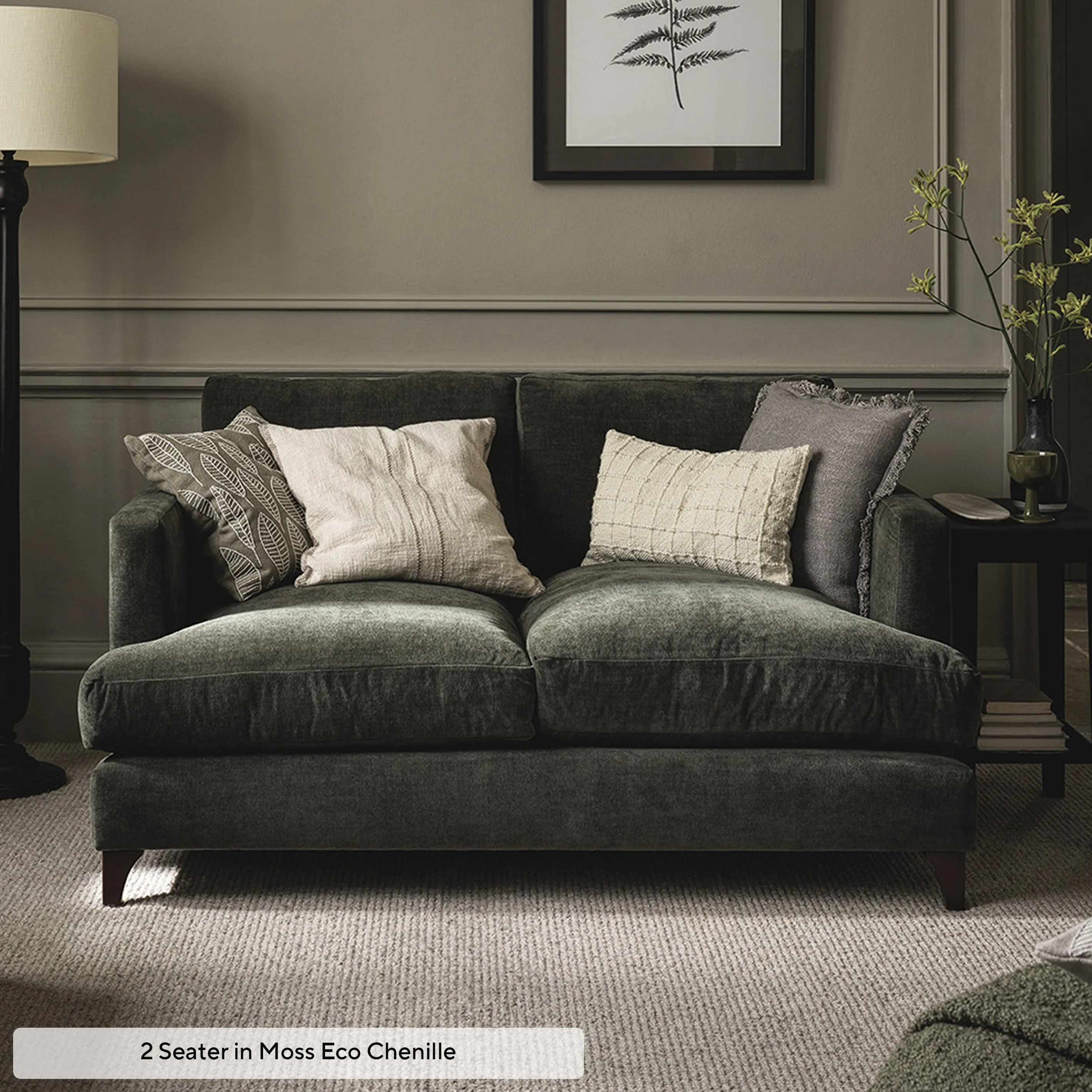 Jackson Large 2-Seater Sofa - Sky Blue, House Linen Mix by The Cotswold Company, image 5