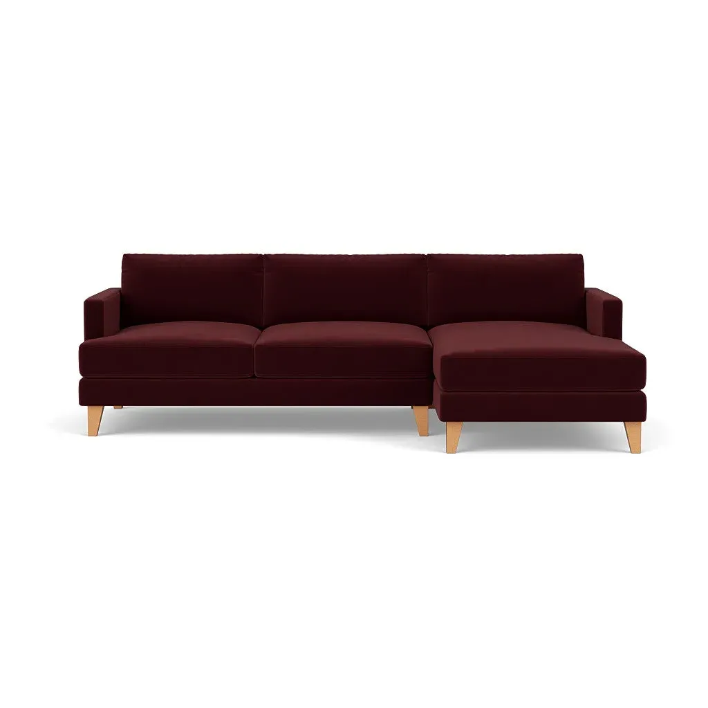 Jackson Large Left Hand Chaise - Dark Rosehip, Matt Velvet by The Cotswold Company, image 2