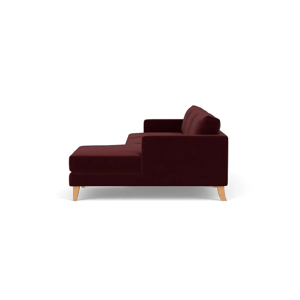 Jackson Large Left Hand Chaise - Dark Rosehip, Matt Velvet by The Cotswold Company, image 3