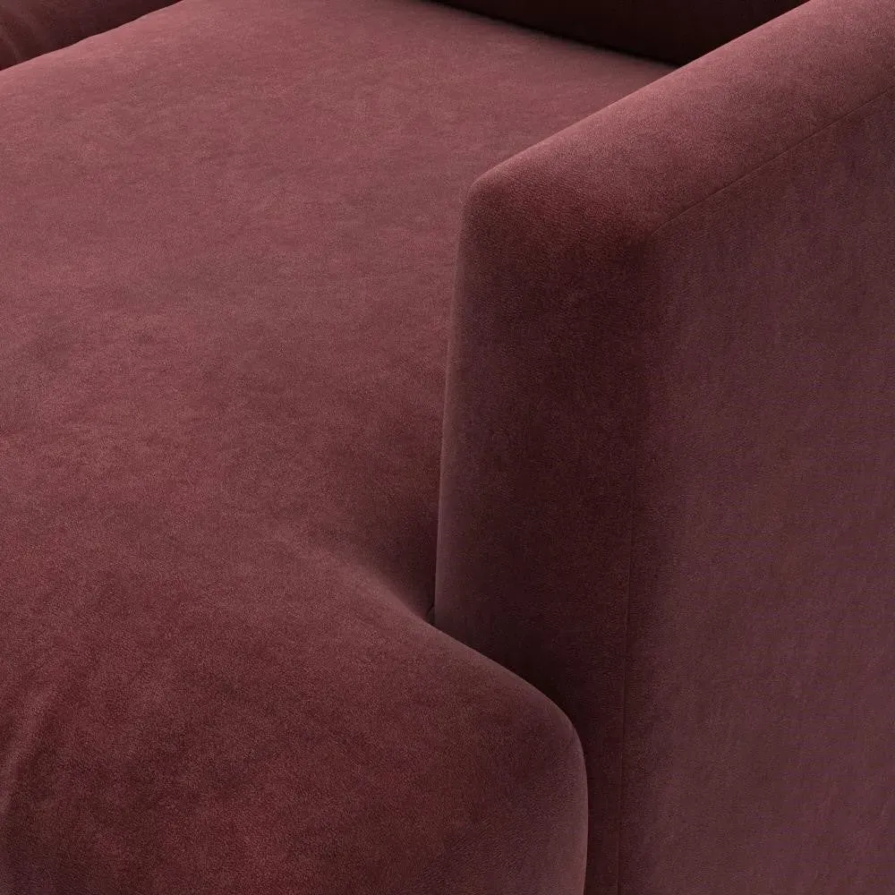Jackson Large Left Hand Chaise - Dark Rosehip, Matt Velvet by The Cotswold Company, image 4