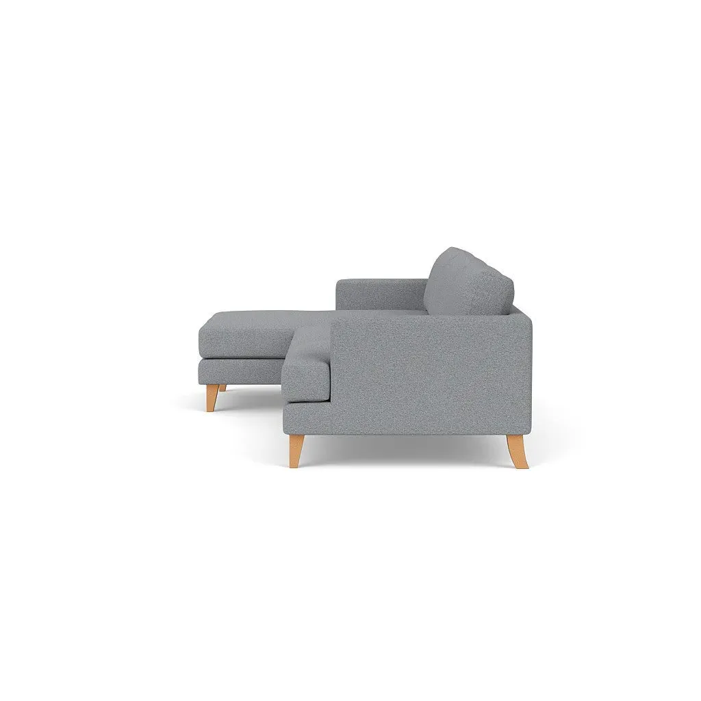 Large Right Hand Chaise - Blue Marl, House Weave