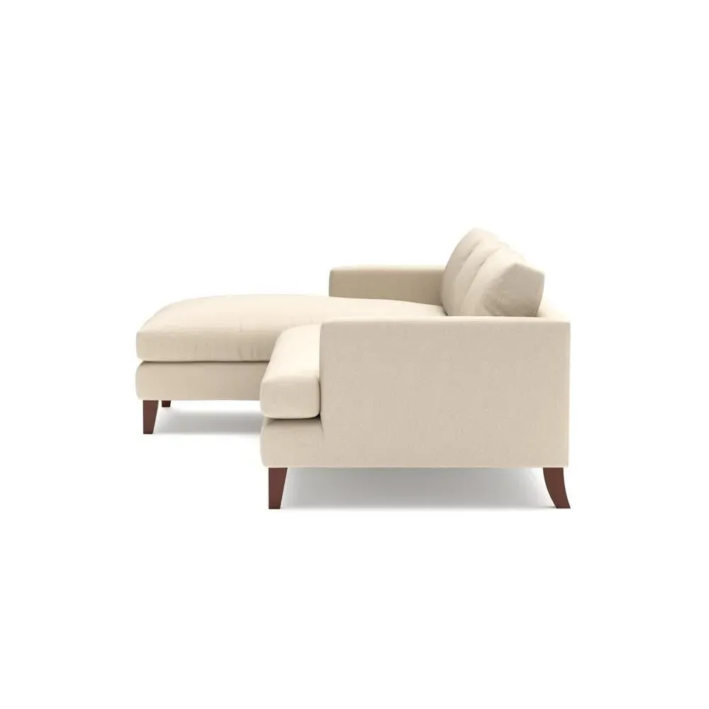 Large Right Hand Chaise - Lily White, House Linen Mix