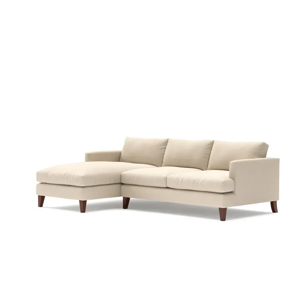 Large Right Hand Chaise - Lily White, House Linen Mix