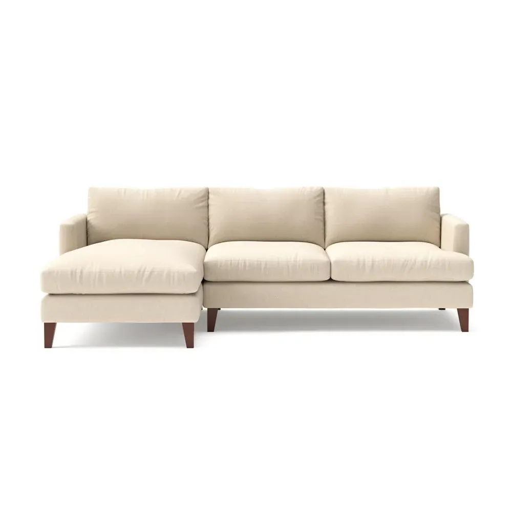 Large Right Hand Chaise - Lily White, House Linen Mix