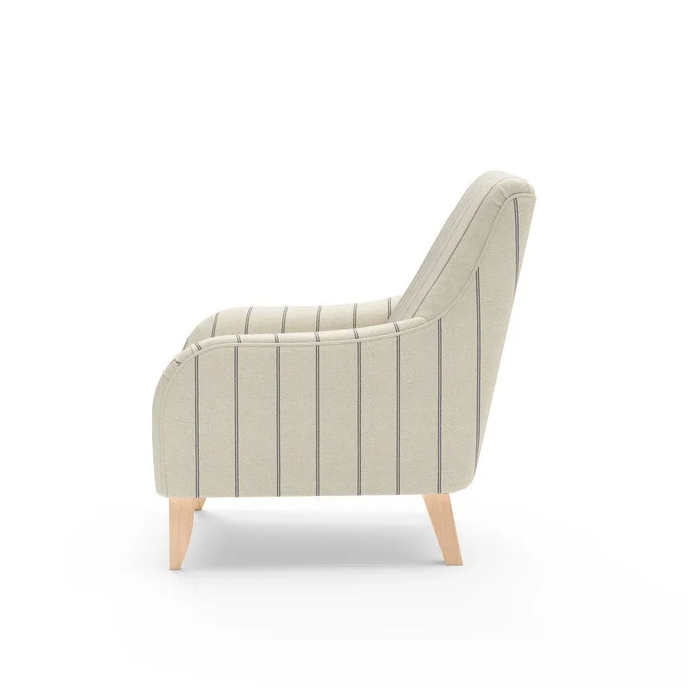 Armchair - Charcoal, Compton Stripe