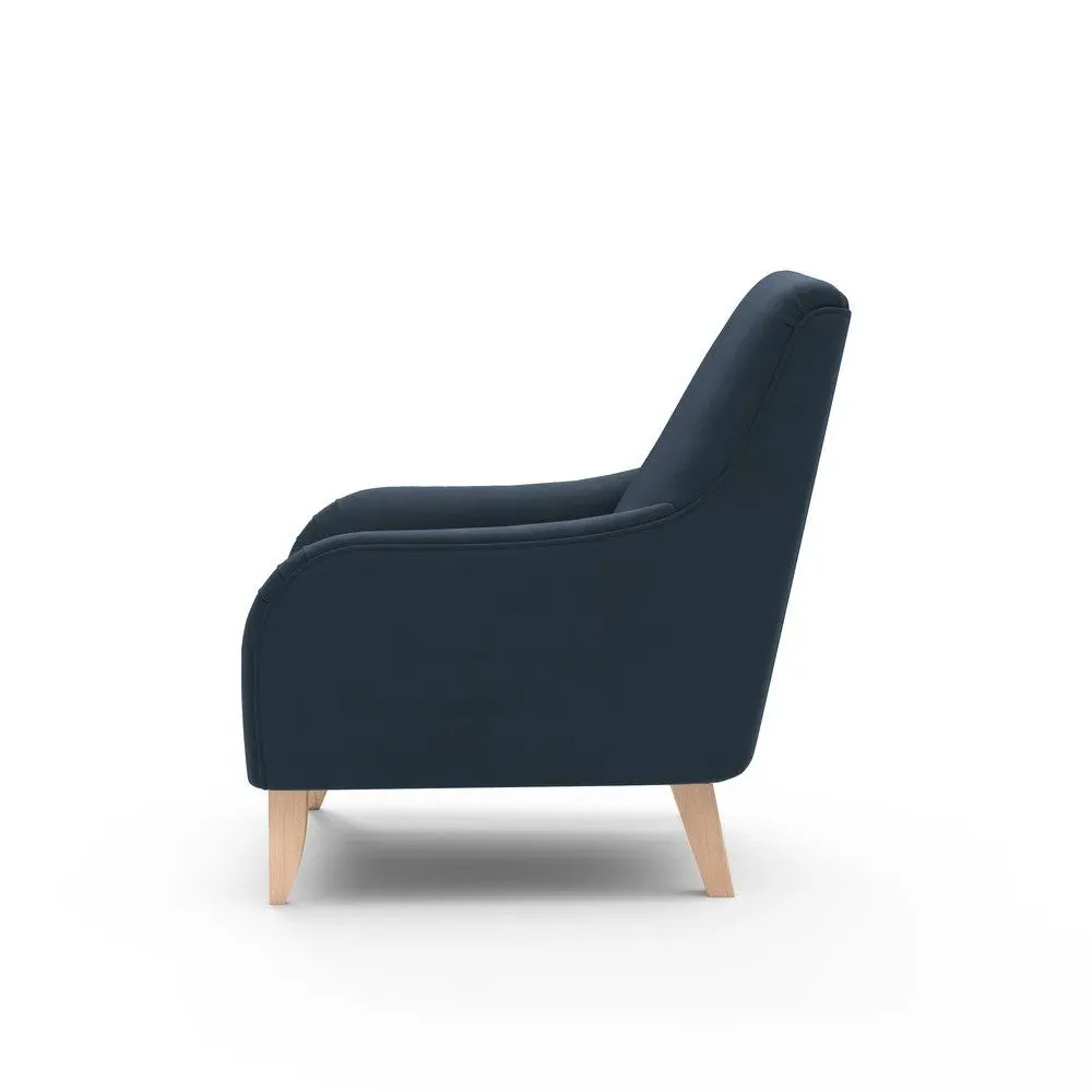 Armchair - Dark Blue, Matt Velvet