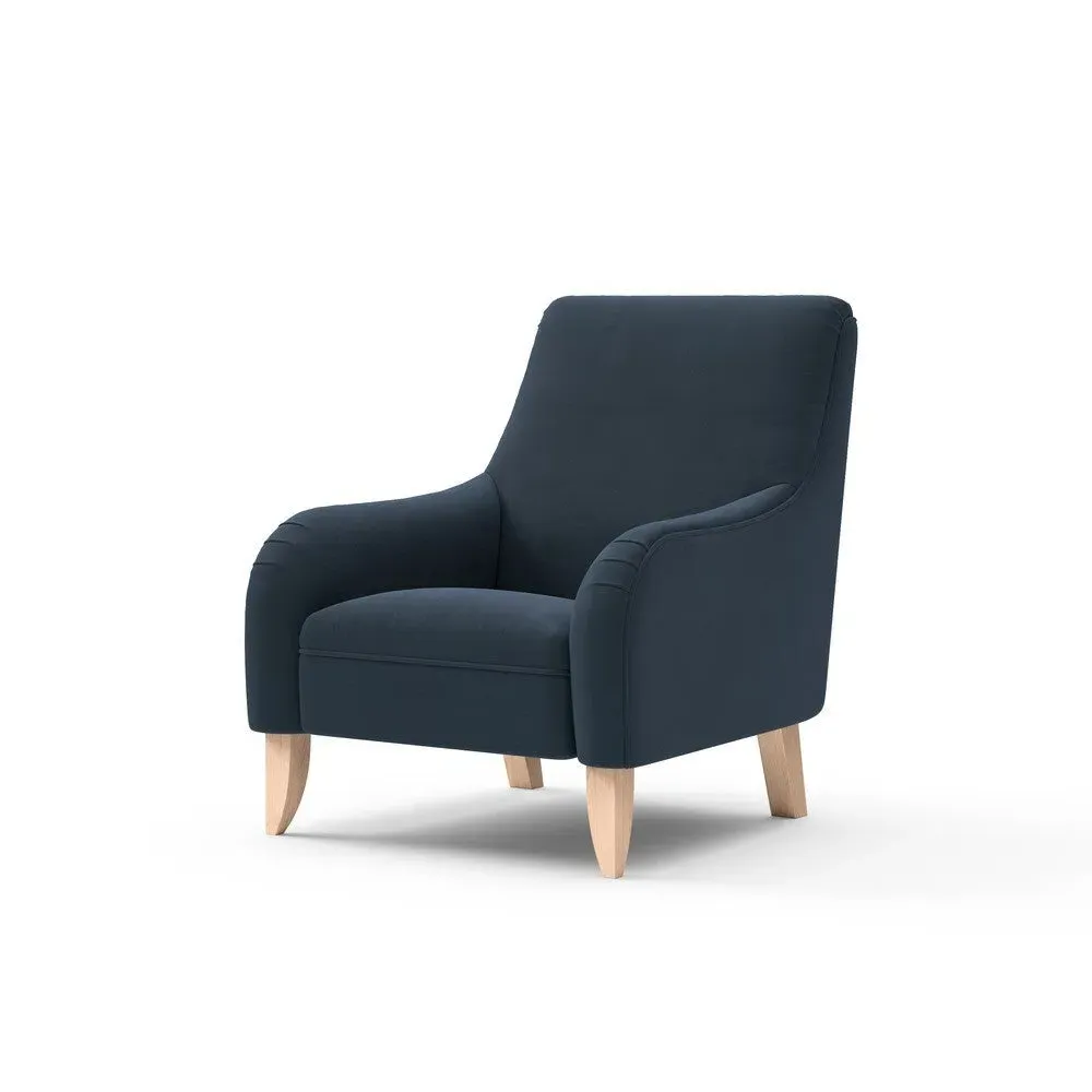 Armchair - Dark Blue, Matt Velvet