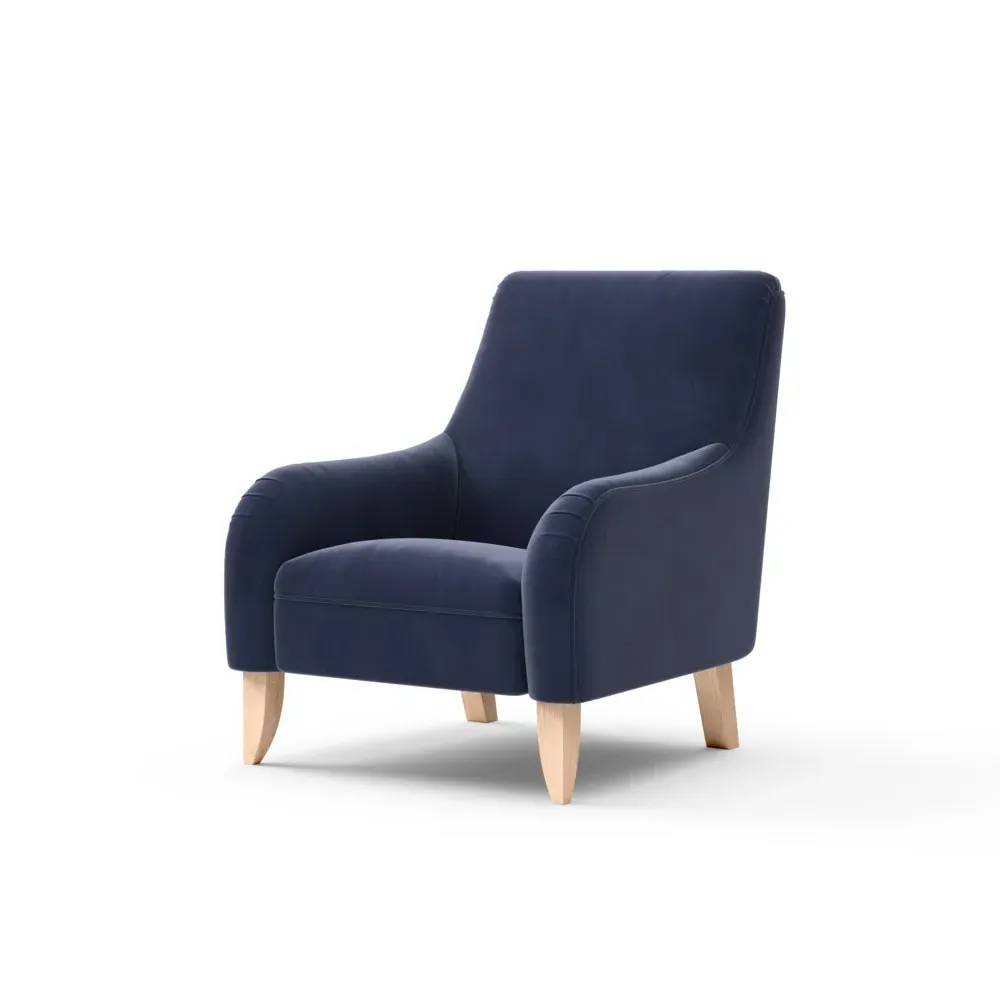 Armchair - Deep Blue, Matt Velvet