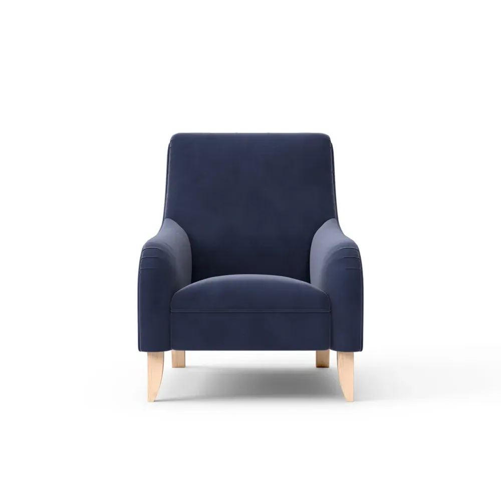 Armchair - Deep Blue, Matt Velvet
