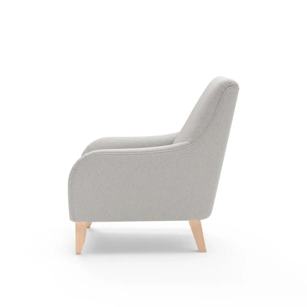 Armchair - Light Grey, Chunky Cotton