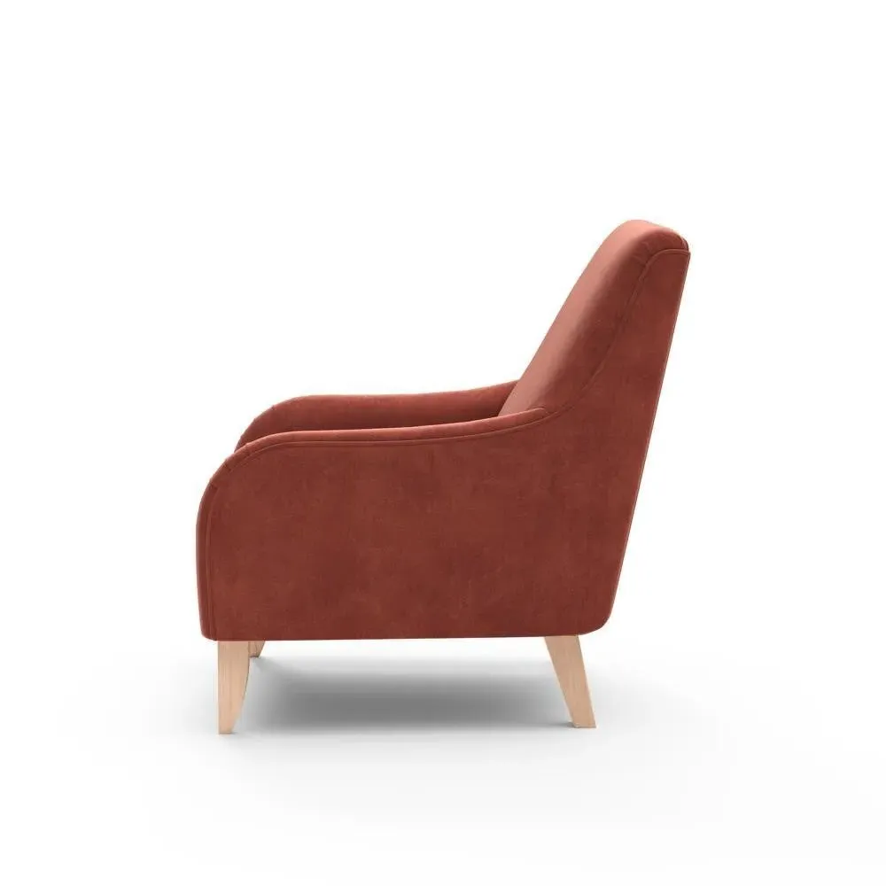 Armchair - Red, Matt Velvet