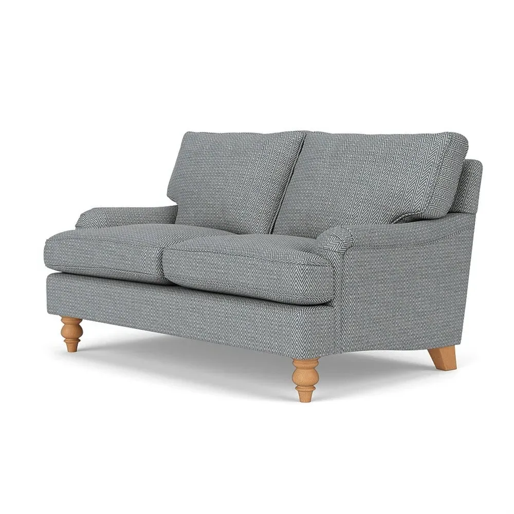2-Seater Sofa - Navy, Herringbone Weave