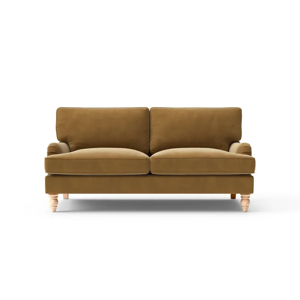 3-Seater Sofa - Mustard, Matt Velvet
