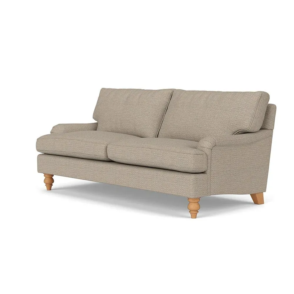 3-Seater Sofa - Natural, Herringbone Weave
