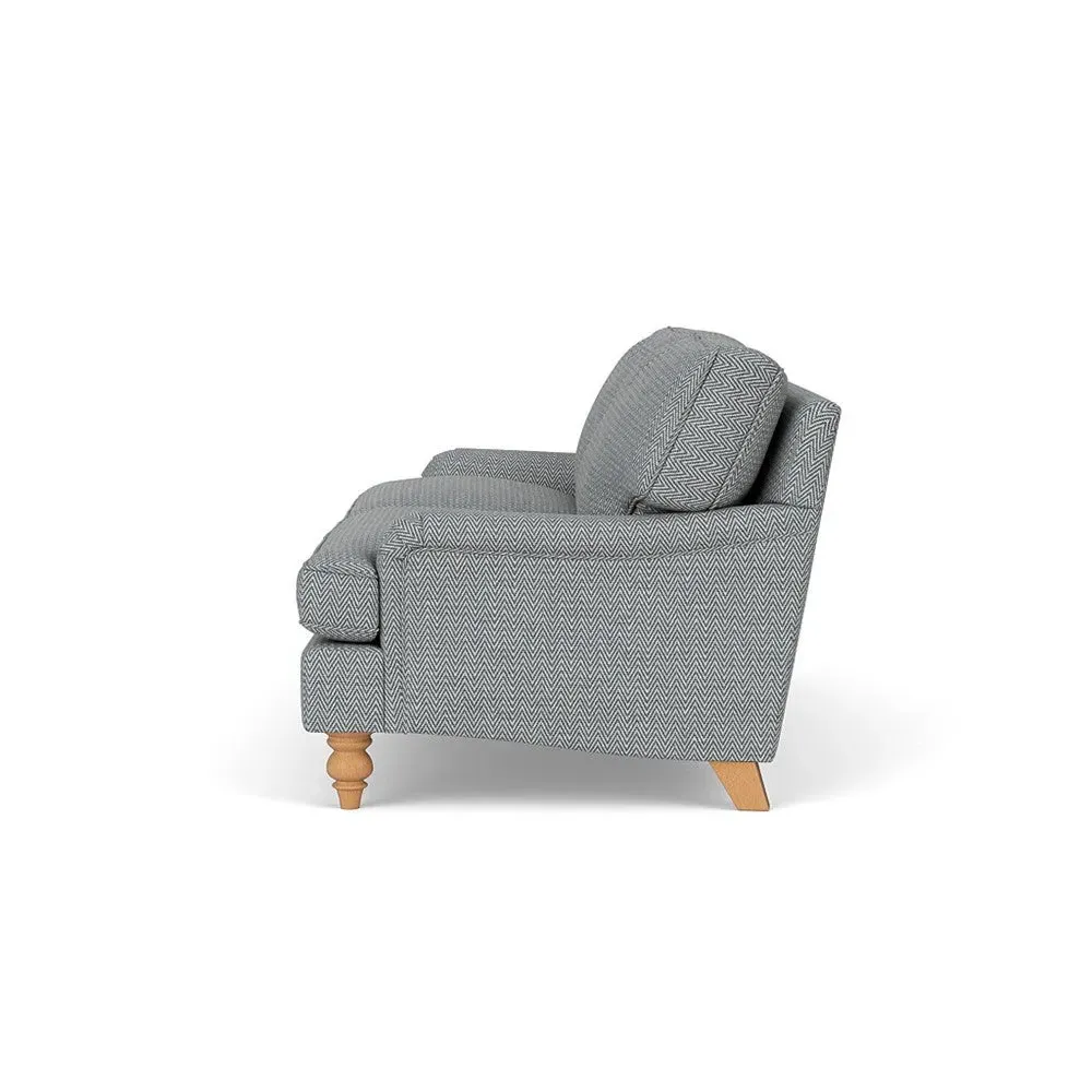 3-Seater Sofa - Navy, Herringbone Weave