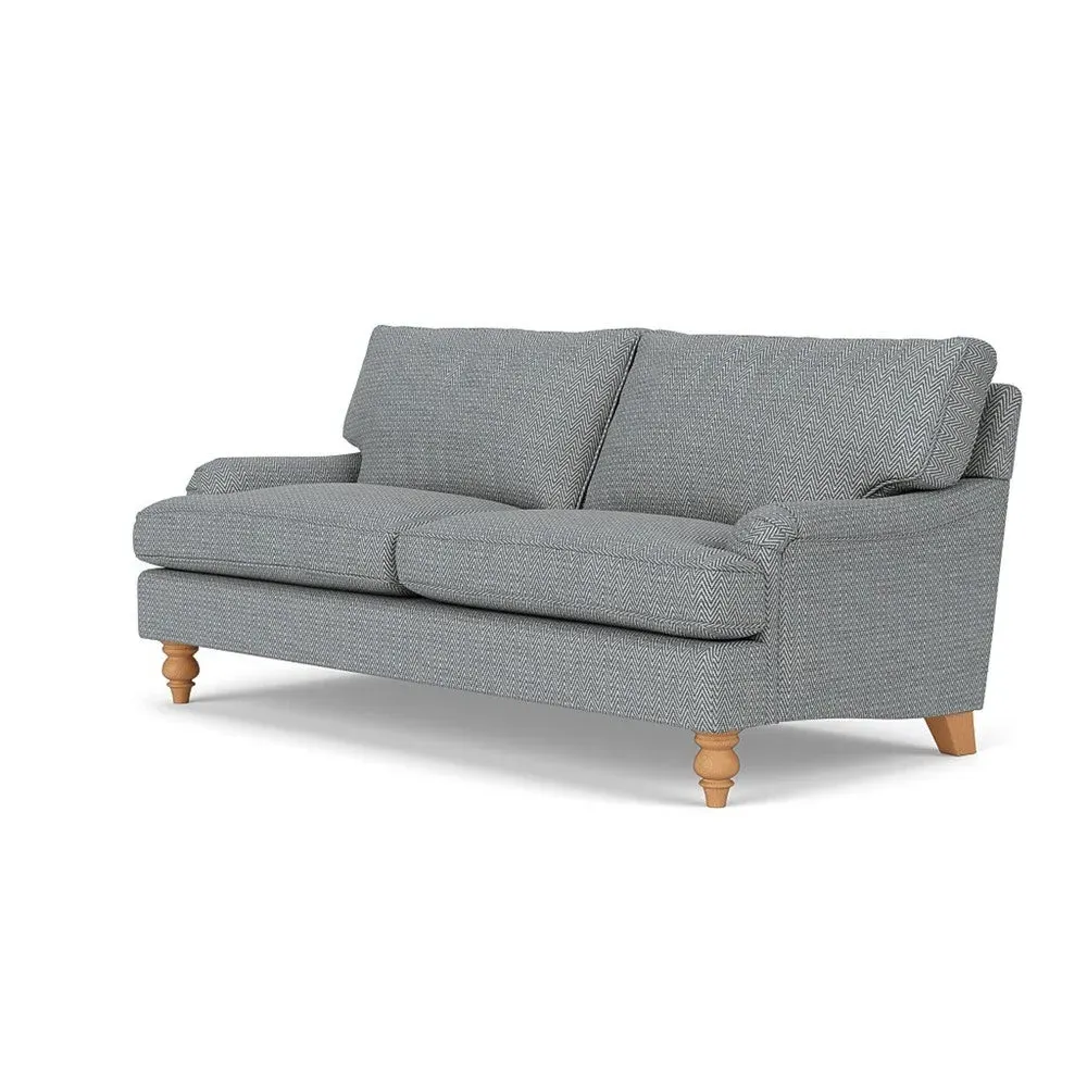 3-Seater Sofa - Navy, Herringbone Weave
